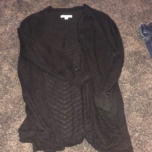 Black thin quarter sleeve cardigan